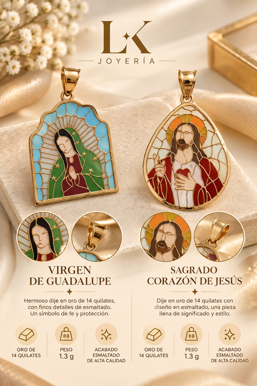 DIJES 3D VIRGEN Y CDJESUS